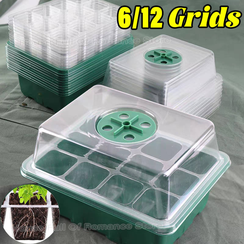 Dome Propagation Kit - ชุดเริ่มต้นเพาะเมล็ดพร้อมถาดเพาะชำ ฝาครอบปรับความชื้นได้ และฐานรอง ใช้ในร่ม สำหรับเพาะต้นกล้าขนาดเล็ก