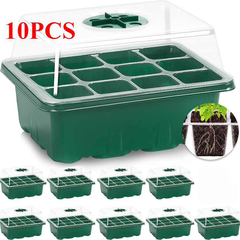 10PCS ต้นกล้าถาด Seed Starter  - Dome Propagation Kit บทวิจารณ์และราคา